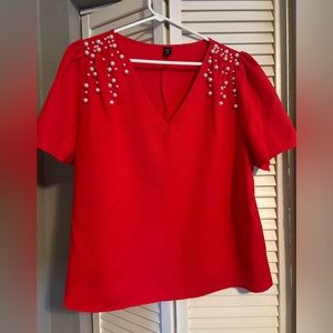 Red Pearl Blouse